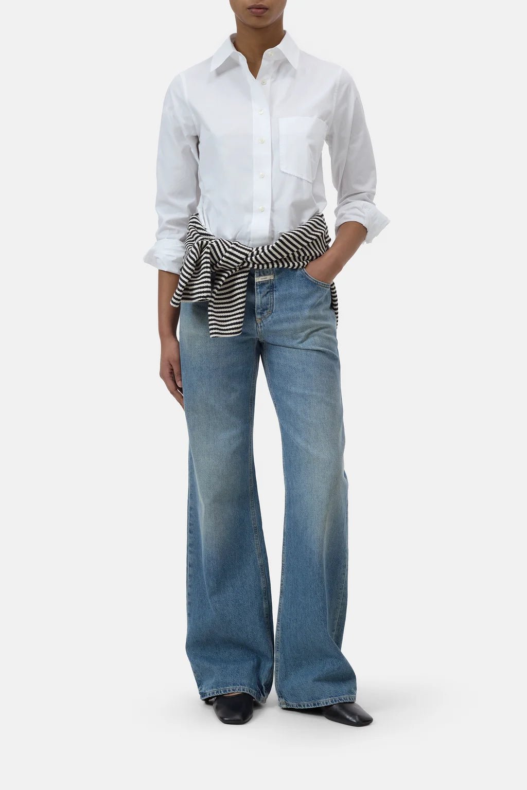Lace Detail Button - Down Shirt - The Collective Park City