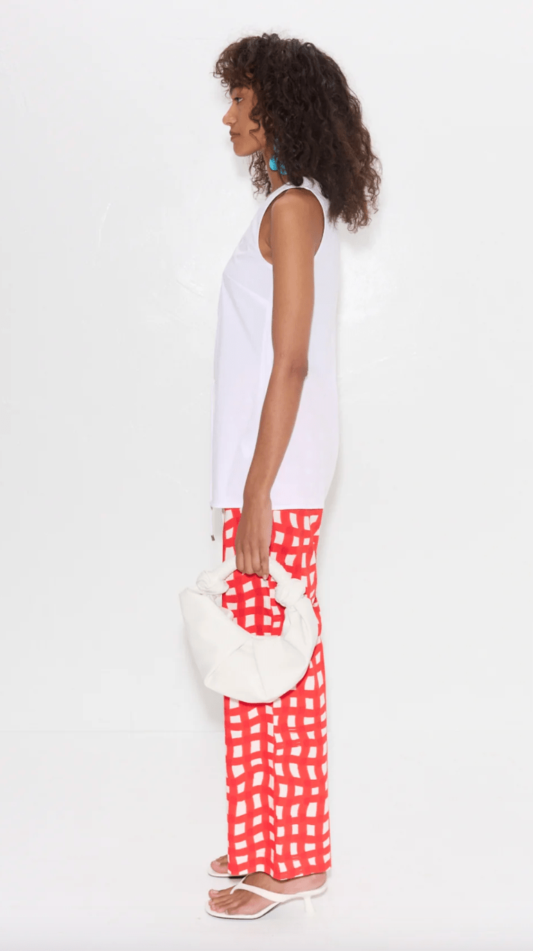 Lacy Poplin Tie Top - The Collective Park City