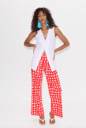 Lacy Poplin Tie Top - The Collective Park City