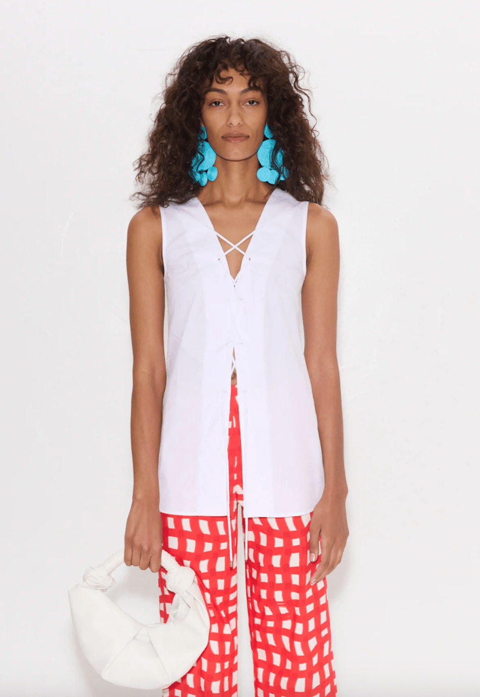Lacy Poplin Tie Top - The Collective Park City