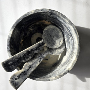 Large Hand Poured Resin Salad Serving Bowl & Server - The Collective Park City
