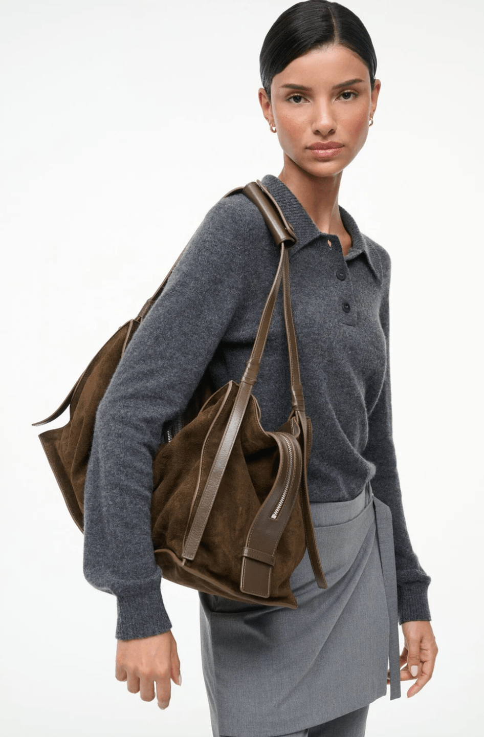 Large Harold Suede bag - Truffle - The Collective Park City