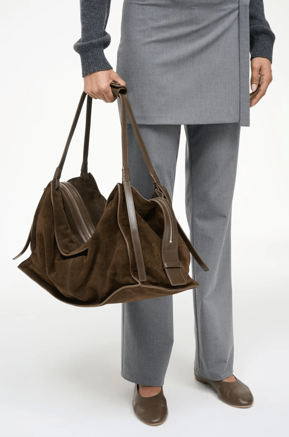 Large Harold Suede bag - Truffle - The Collective Park City