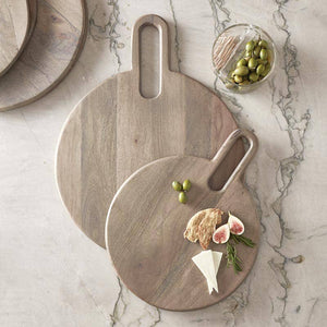 Large Round Board With Cut Out Handle - Grey Finish - The Collective Park City