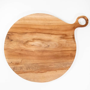 Large Round Teak Charcuterie Board - The Collective Park City