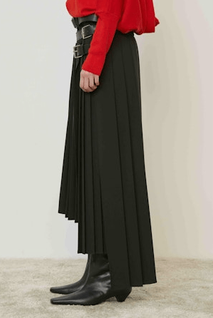 Layered, Belted Pleat Skirt - The Collective Park City