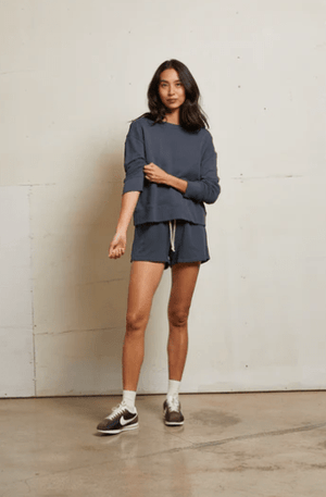Layla French Terry Sweat Short - Night - The Collective Park City