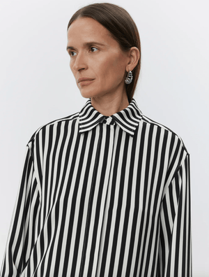 Lea Striped Button Down Top - The Collective Park City