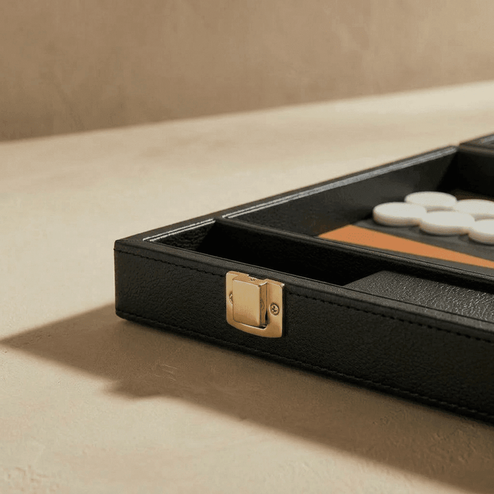 Leather Backgammon Set - Black And Brown - The Collective Park City