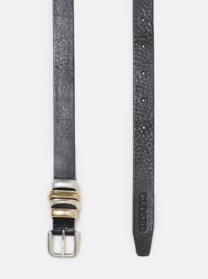 Leather Belt w/ Multi Color Metal - The Collective Park City