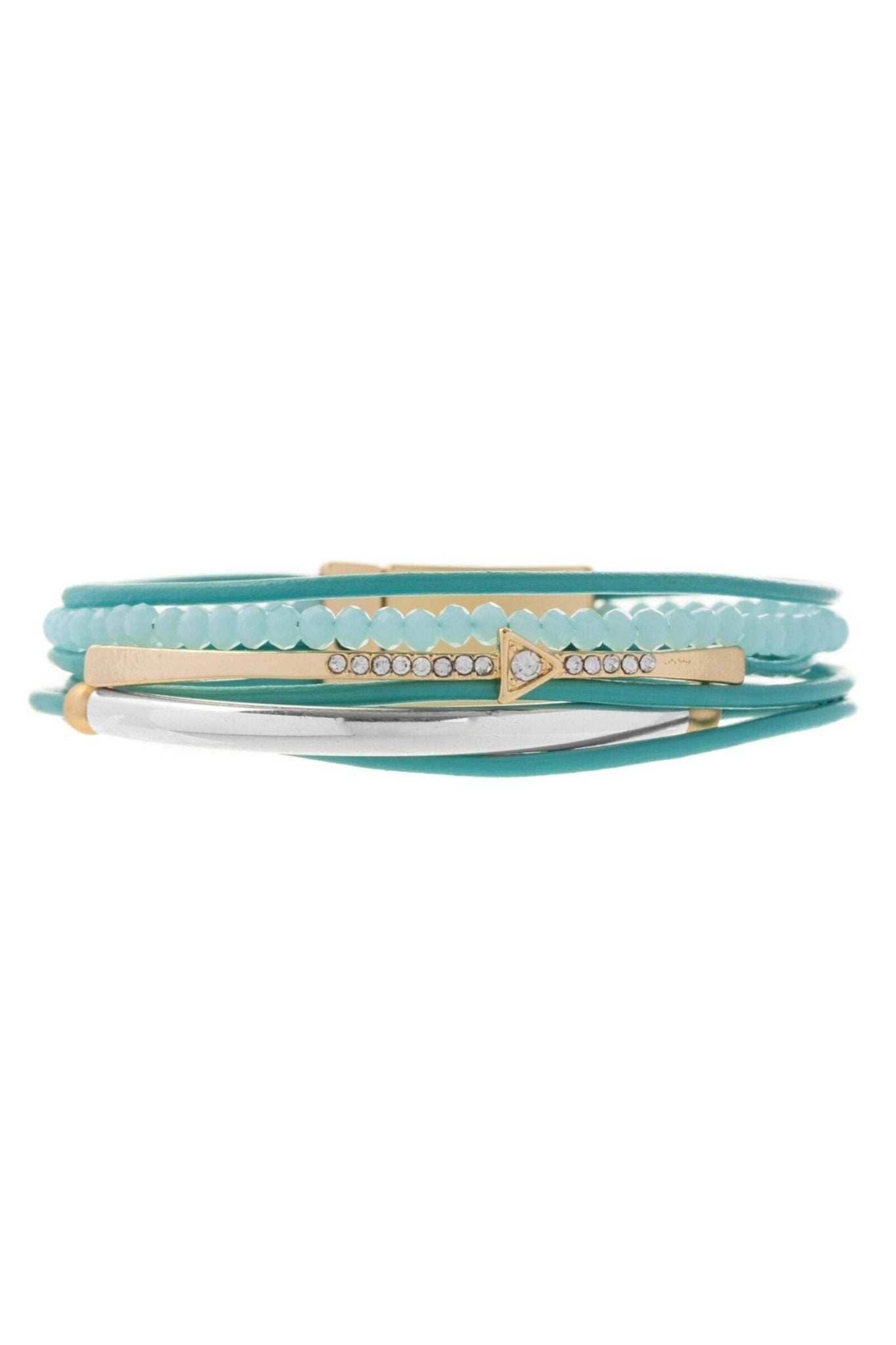 Leather Golden Arrow Bracelet: Turquoise - The Collective Park City