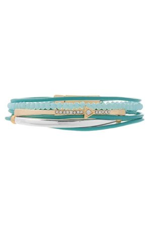 Leather Golden Arrow Bracelet: Turquoise - The Collective Park City