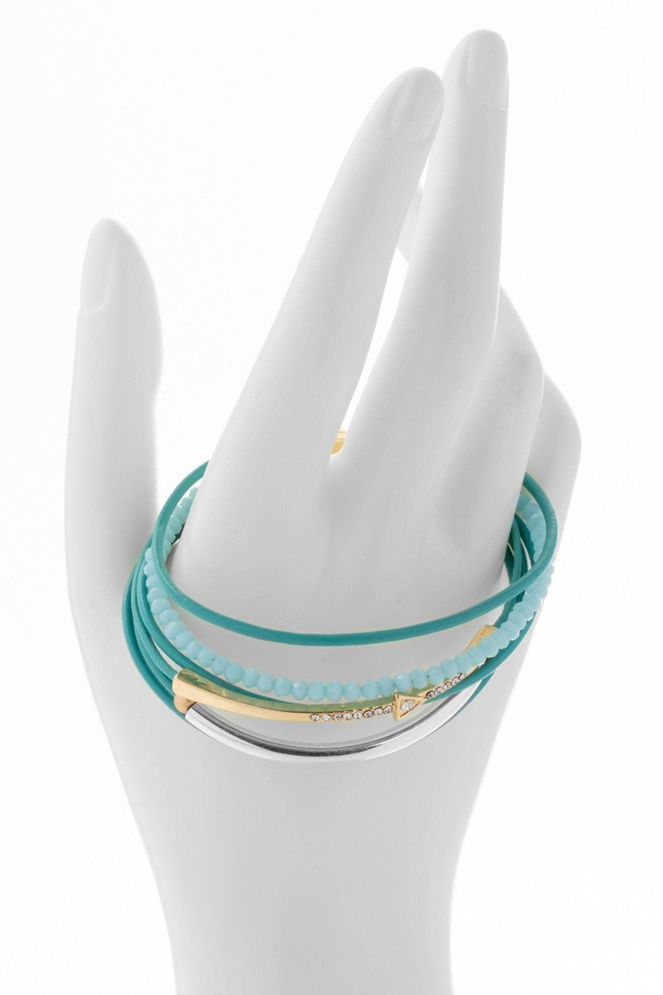 Leather Golden Arrow Bracelet: Turquoise - The Collective Park City