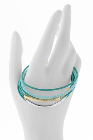 Leather Golden Arrow Bracelet: Turquoise - The Collective Park City