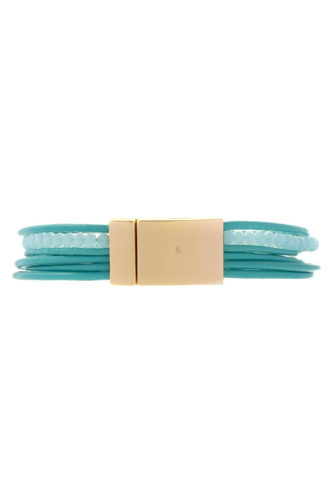 Leather Golden Arrow Bracelet: Turquoise - The Collective Park City