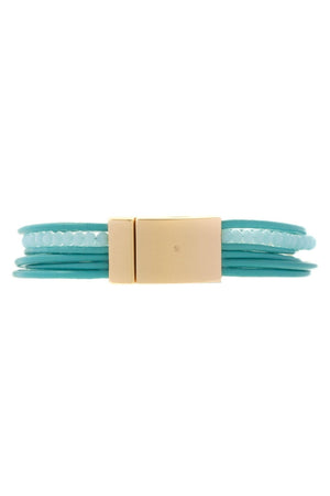 Leather Golden Arrow Bracelet: Turquoise - The Collective Park City