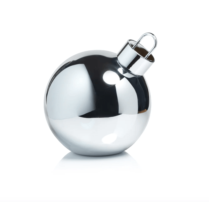 LED Glass Oversized Large Ball Ornament - Gold &amp; Silver - The Collective Park City