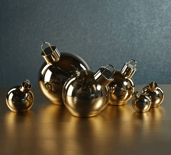 LED Glass Oversized Large Ball Ornament - Gold &amp; Silver - The Collective Park City