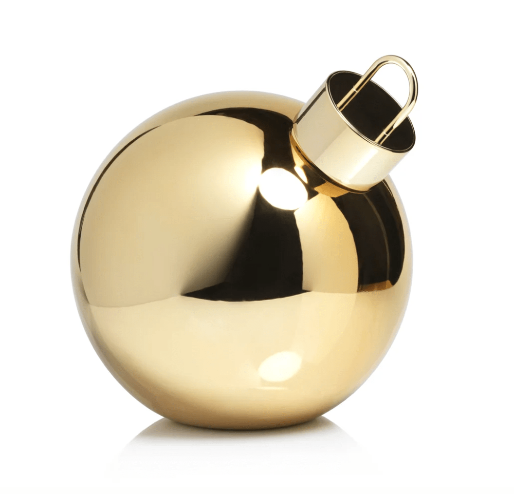 LED Glass Oversized Medium Ball Ornament - Gold &amp; Silver - The Collective Park City