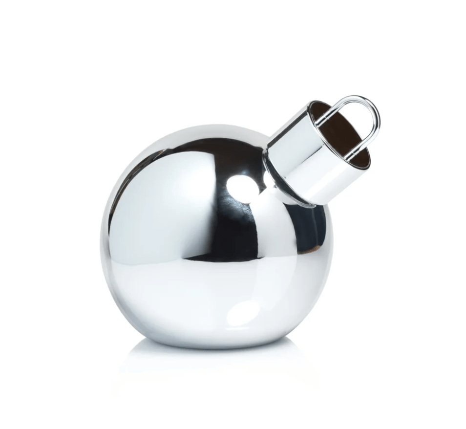 LED Glass Oversized Medium Ball Ornament - Gold &amp; Silver - The Collective Park City