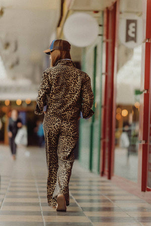 Leopard Print Wide Leg Jean w Ombre Black - The Collective Park City