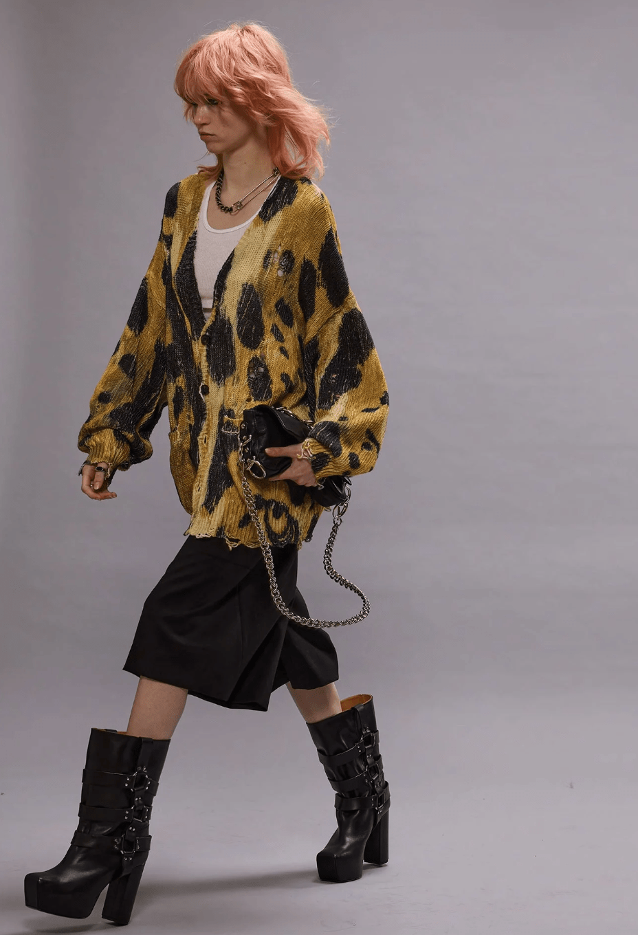 Leopard Printed Oversized Sweater - The Collective Park City