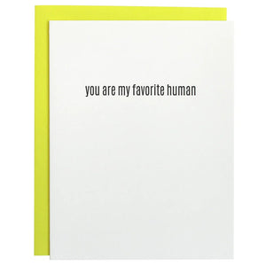 Letterpress Card - Favorite Human - The Collective Park City