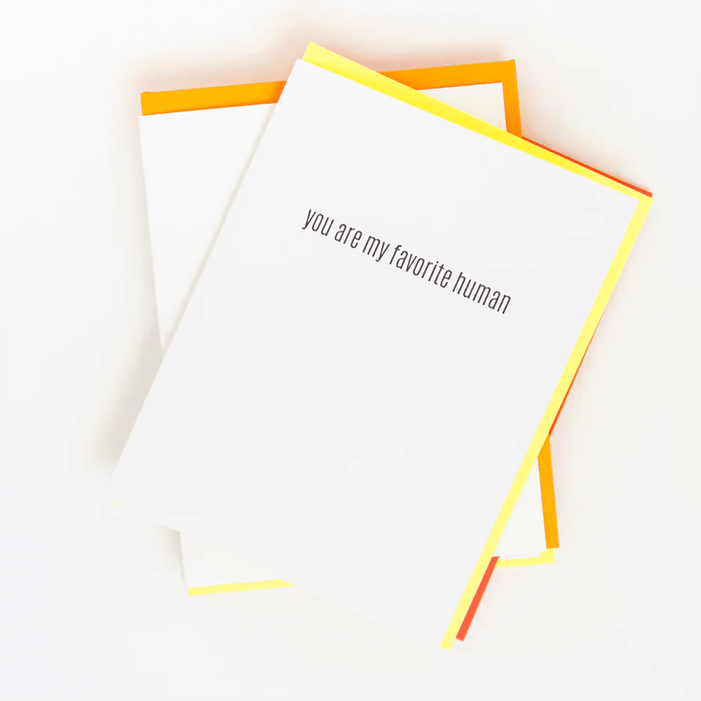 Letterpress Card - Favorite Human - The Collective Park City
