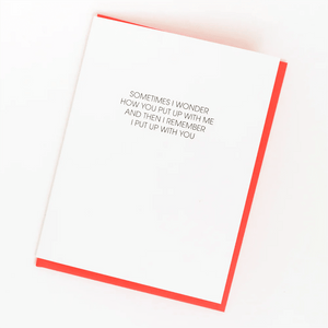 Letterpress Card - I wonder - The Collective Park City