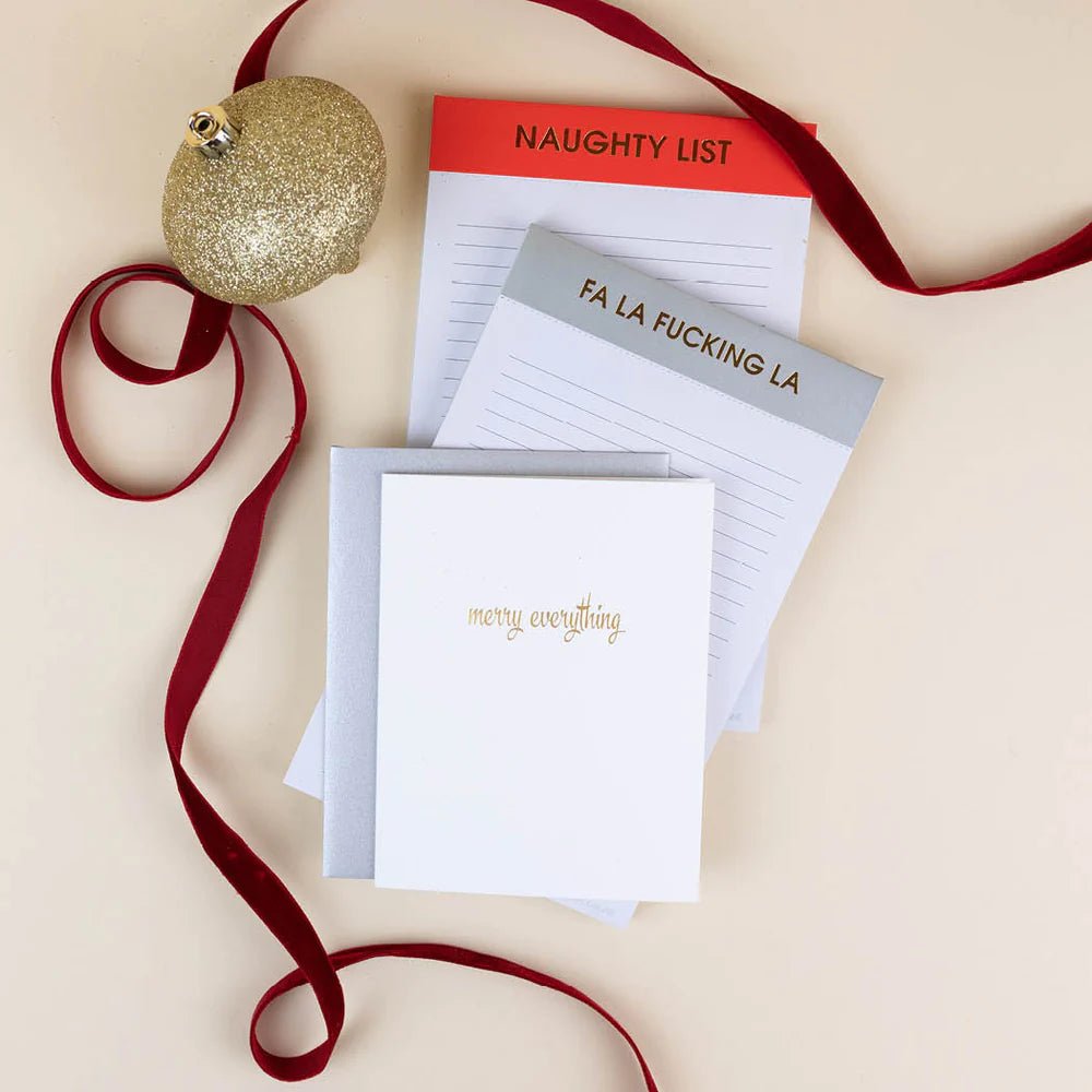 Letterpress Card - Merry Everything - The Collective Park City