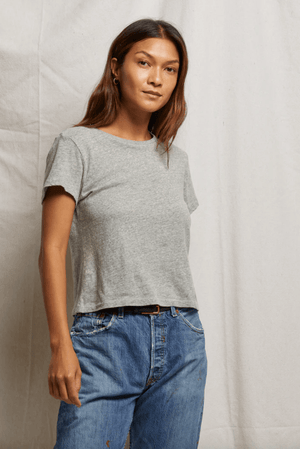 lisa Recycled Cotton S/S Tee - Heather Grey - The Collective Park City
