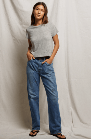 lisa Recycled Cotton S/S Tee - Heather Grey - The Collective Park City