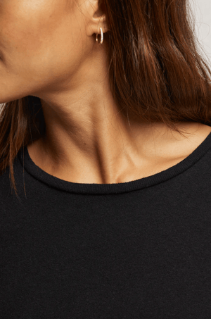 lisa Recycled Cotton S/S Tee - True Black - The Collective Park City