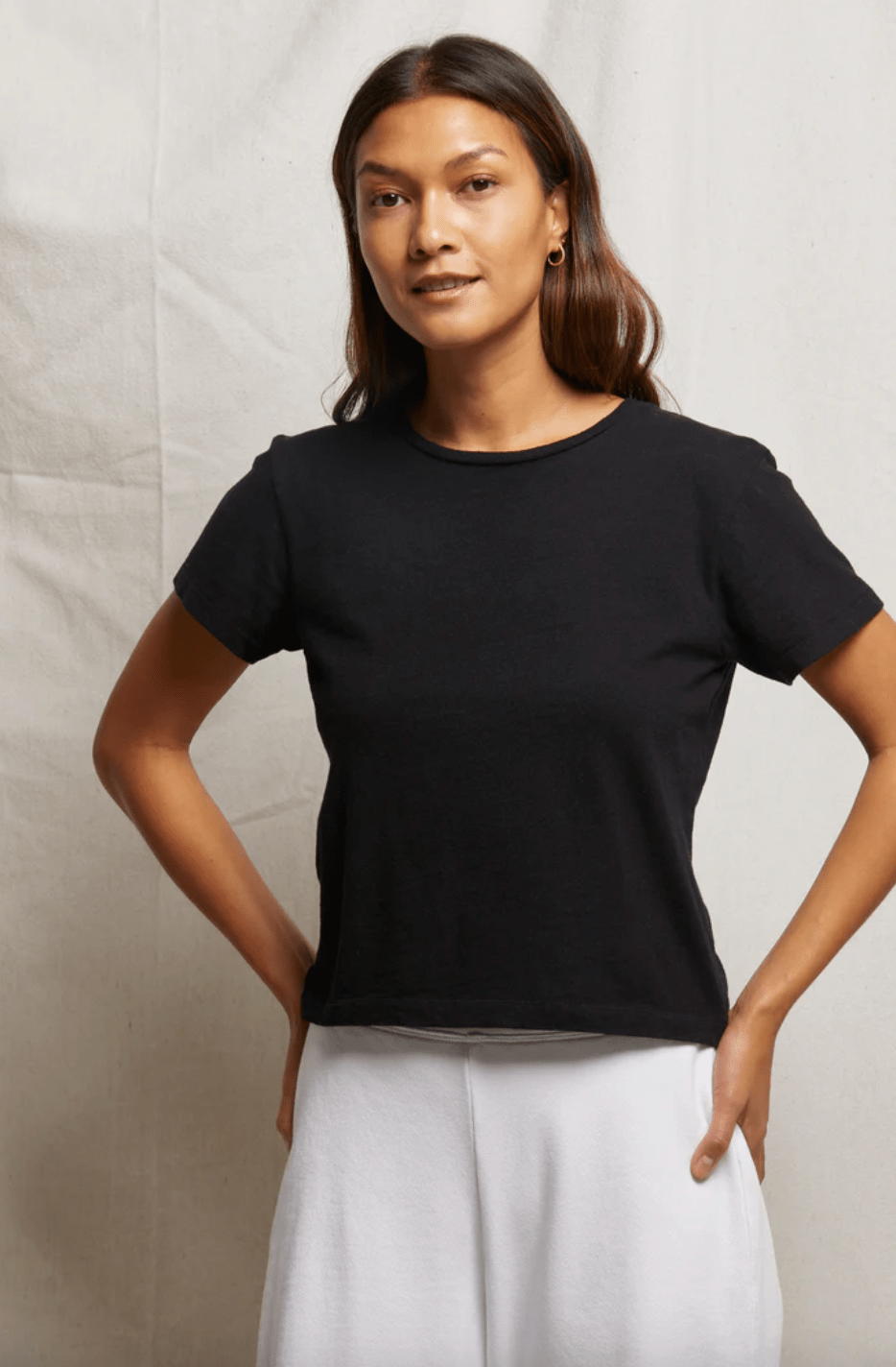 lisa Recycled Cotton S/S Tee - True Black - The Collective Park City