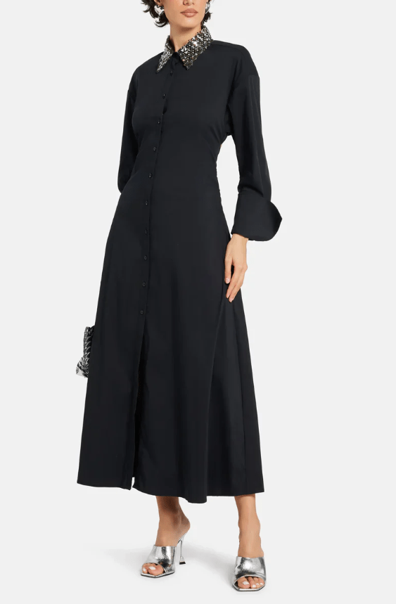 black embellished maxi dress Loch Further enhanced with a Width:D not_FS Black Sequin Halter V-neck