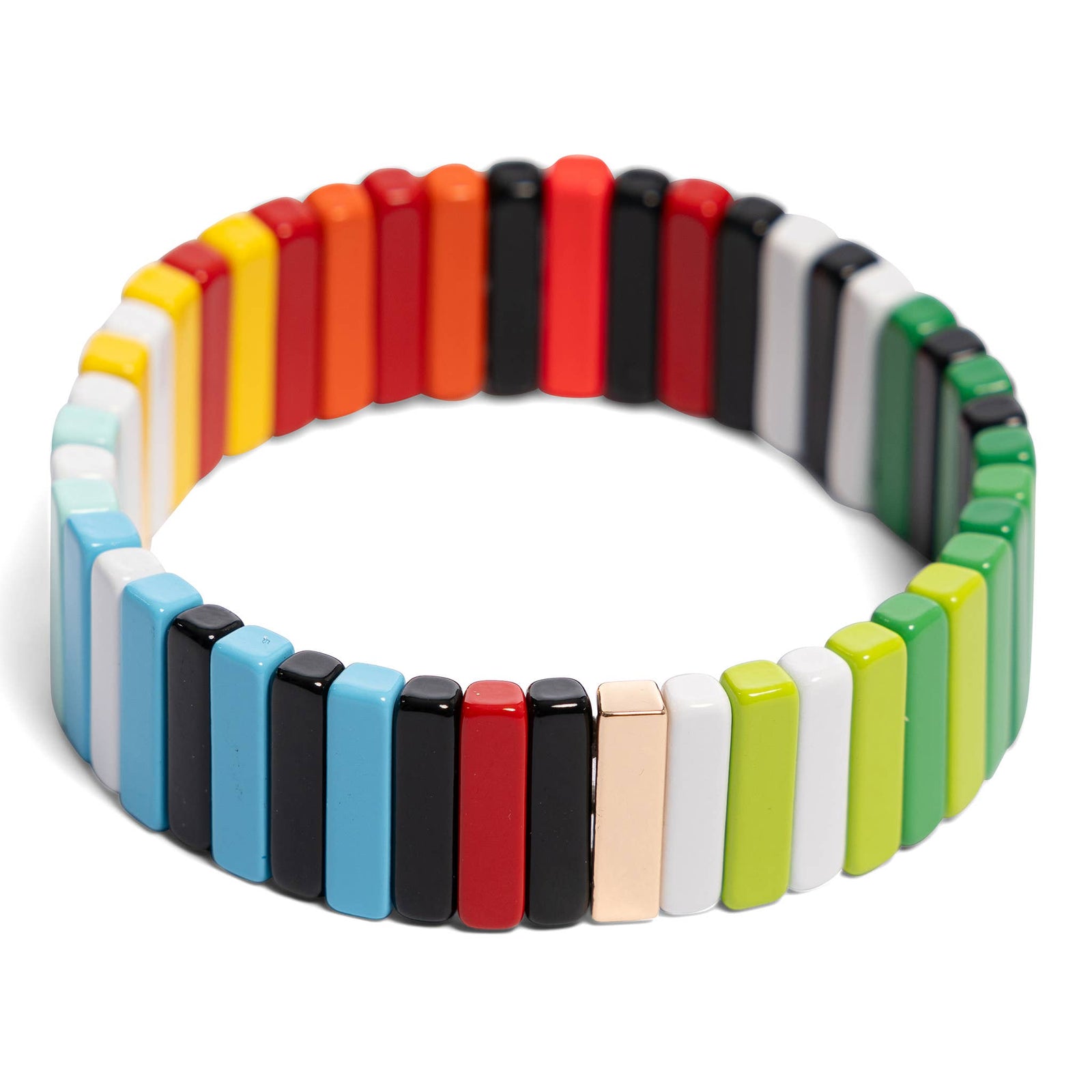 London Stripe Colorful Thick Tile Bracelet - The Collective Park City