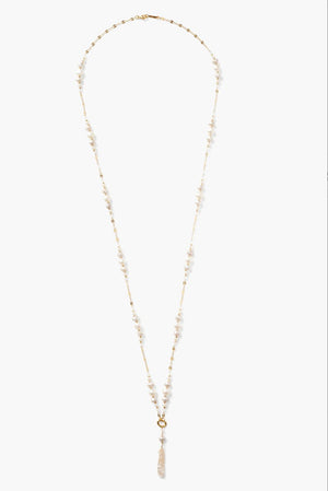 Long Pearl & Moonstone Necklace - The Collective Park City