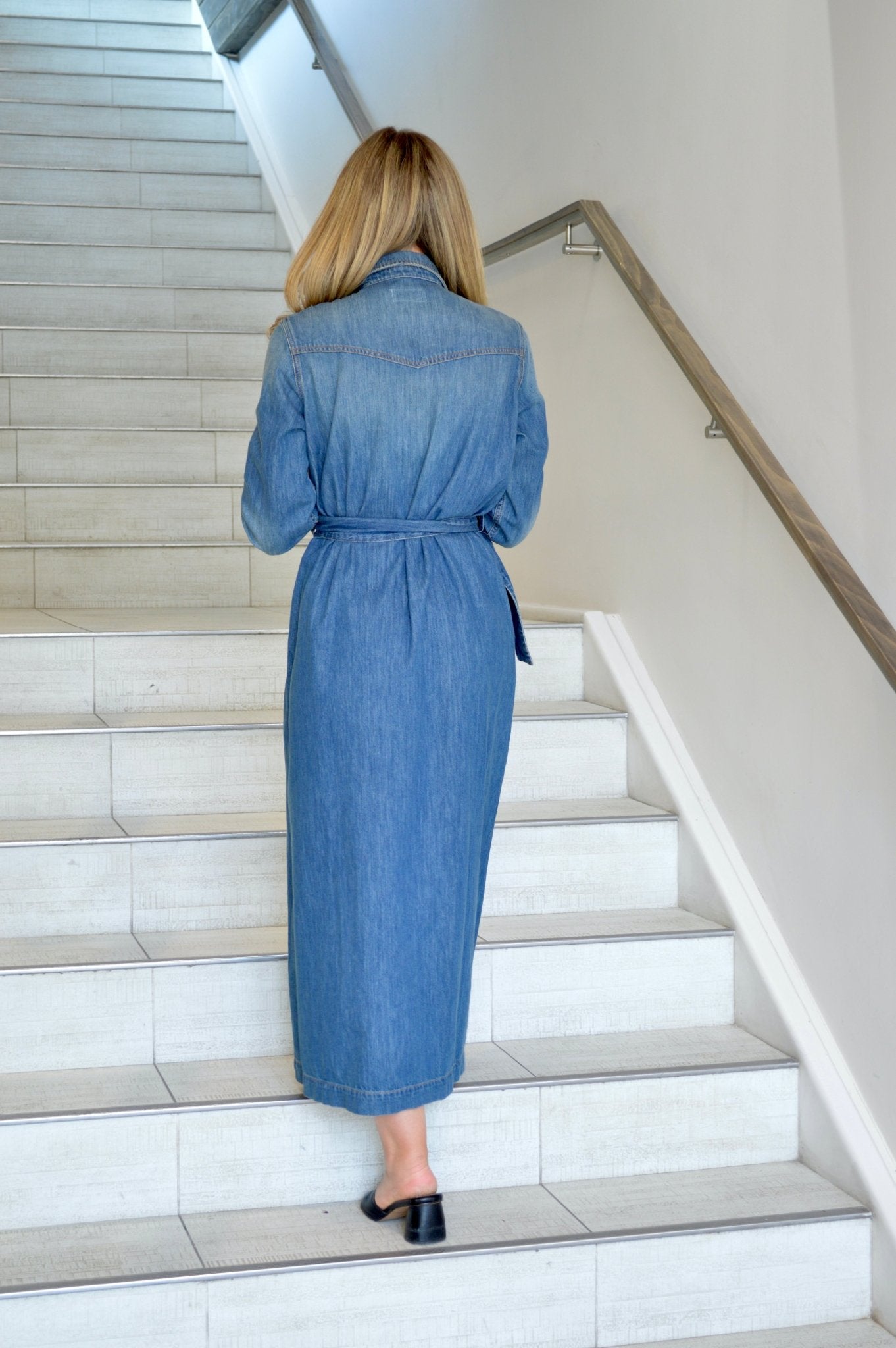 Lonora Long Denim Dress Denim / M