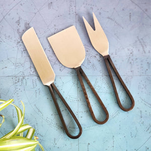 Loop Cheese Knife Set - Gold - The Collective Park City