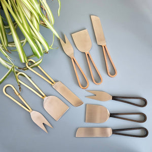 Loop Cheese Knife Set - Gold - The Collective Park City