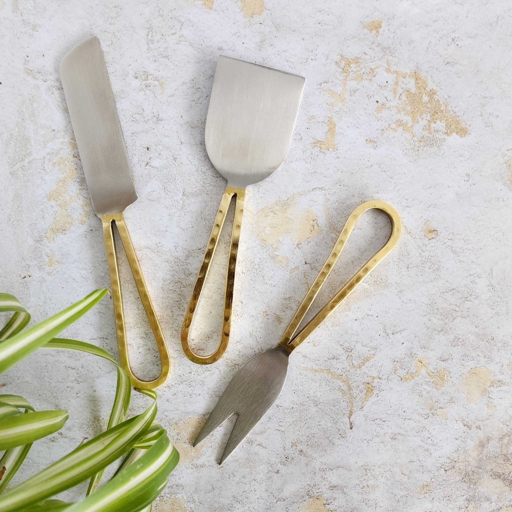 Loop Cheese Knife Set - Gold - The Collective Park City