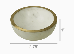 Loren Marble Bowl with Brass Edge - Small - The Collective Park City