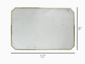 Loren Platter with Brass Edge - Marble - The Collective Park City