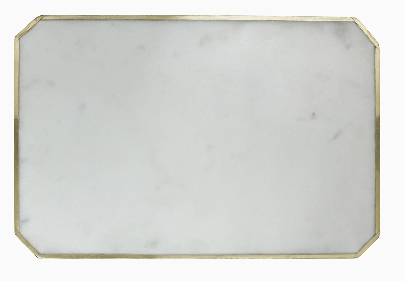 Loren Platter with Brass Edge - Marble - The Collective Park City