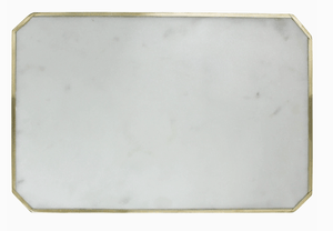 Loren Platter with Brass Edge - Marble - The Collective Park City