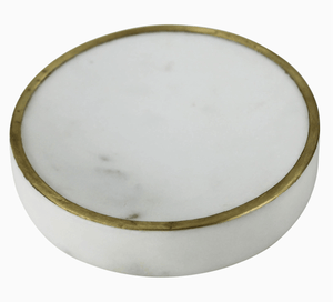 Loren Soap Dish - Marble & Brass - The Collective Park City