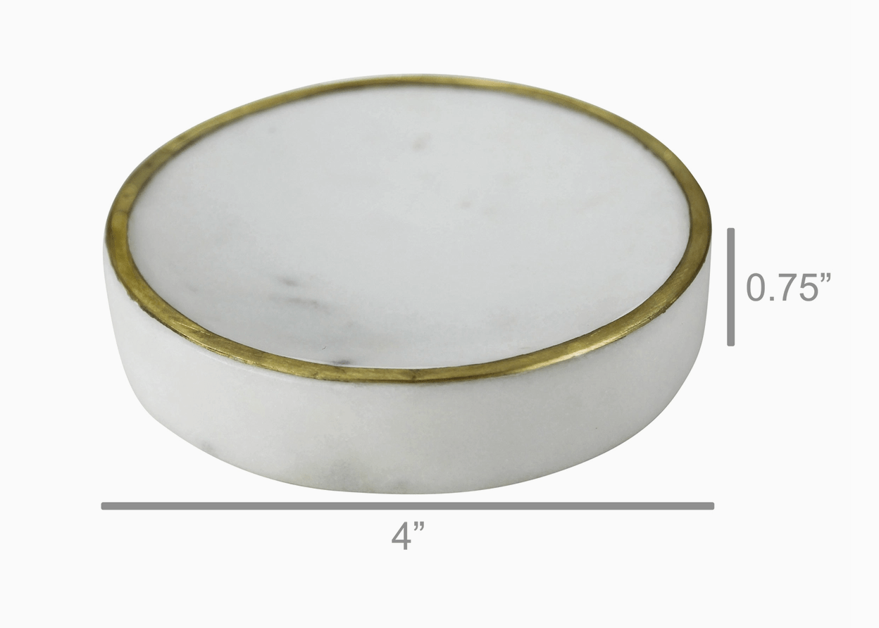 Loren Soap Dish - Marble & Brass - The Collective Park City