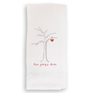 Love Grows Here: White Guest Towel - The Collective Park City