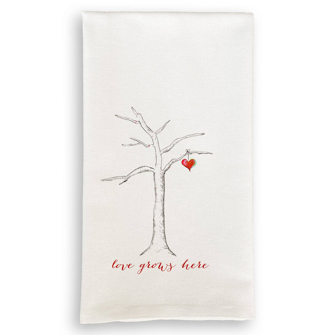 Love Grows Here: White Guest Towel - The Collective Park City