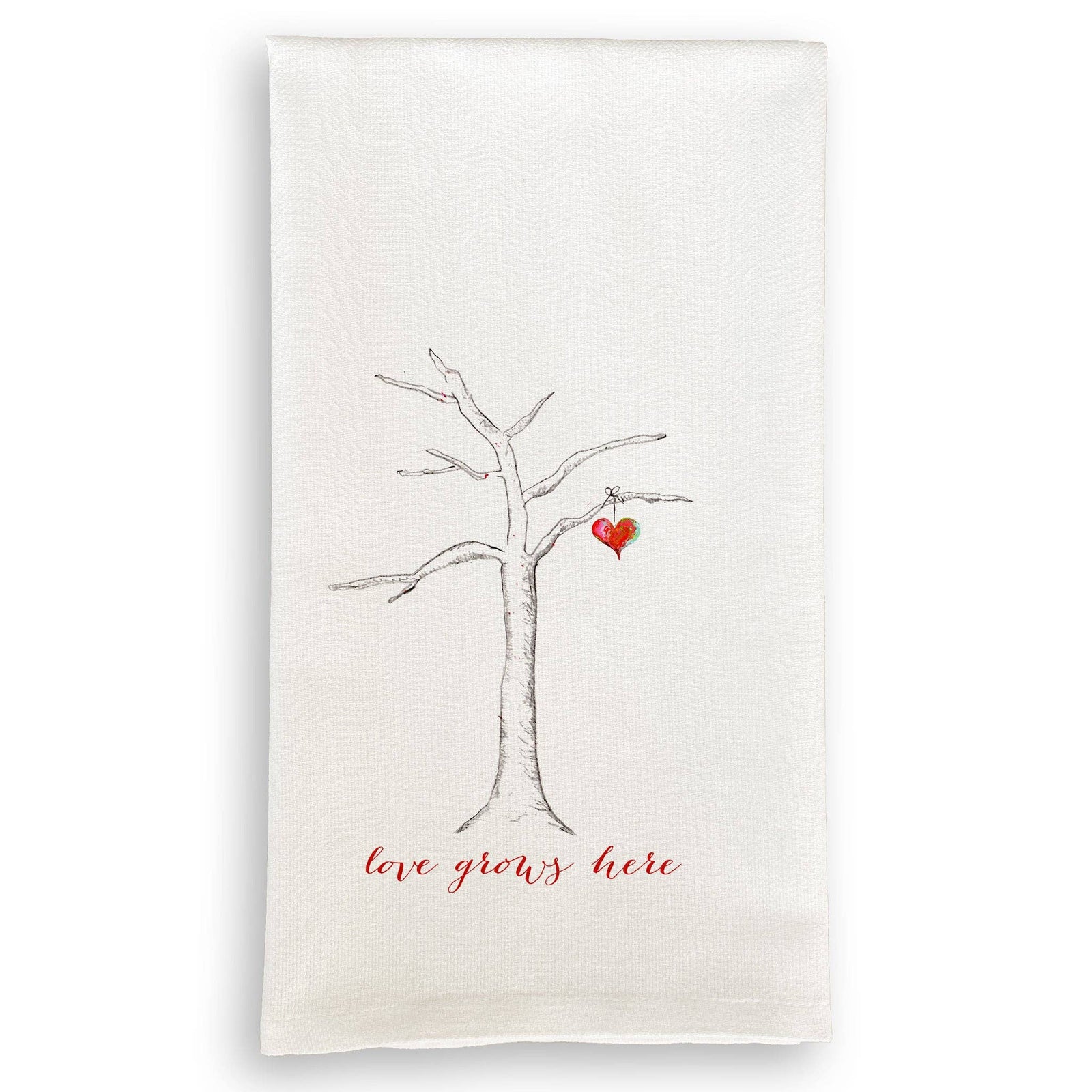Love Grows Here: White Guest Towel - The Collective Park City